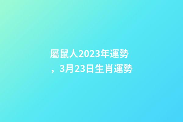 屬鼠人2023年運勢，3月23日生肖運勢